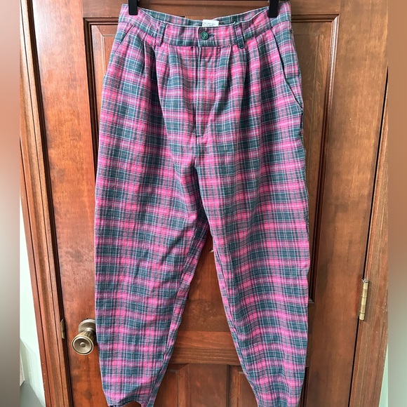 PARIS SPORT CLUB VTG 80s Plaid Stirrup High waisted pants. Size 13. Rare find! - Picture 2 of 9